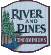 River and Pines Sign